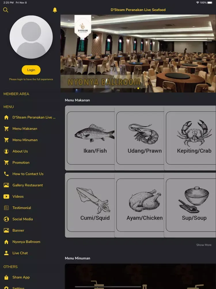 Dsteam Peranakan Seafood. iPad 应用截图