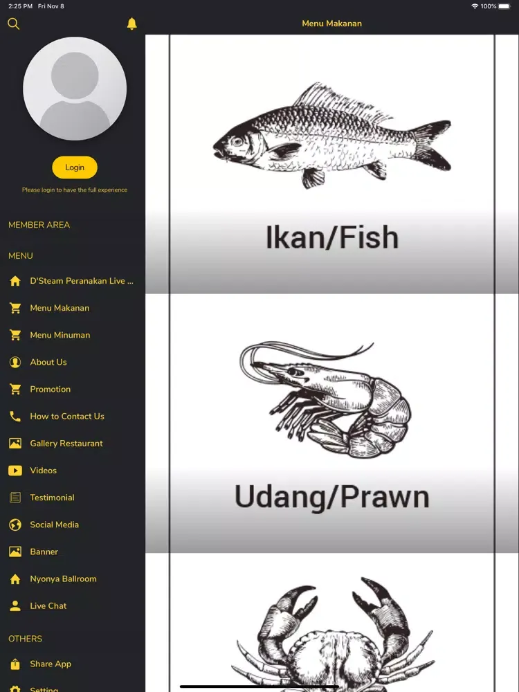 Dsteam Peranakan Seafood. iPad 应用截图