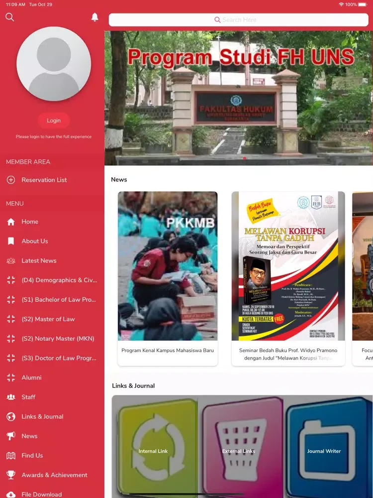 ภาพหน้าจอของ FH UNS iPad 