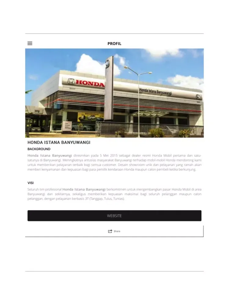 Zrzuty ekranu Honda Istana Banyuwangi iPad 