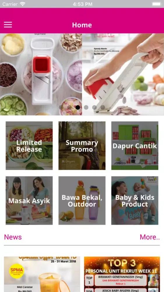 Ảnh chụp màn hình của Tupperware Kalyana