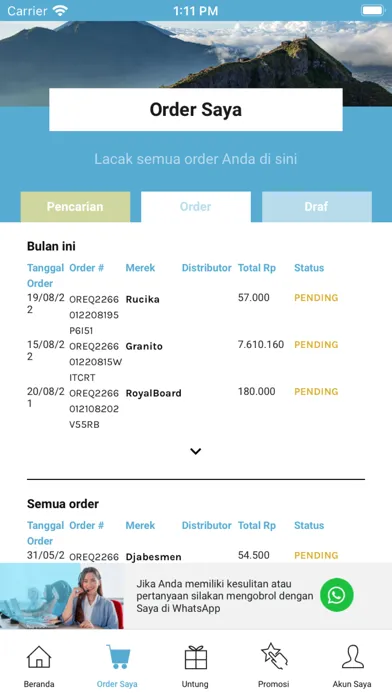 Screenshot di DBO Toko App