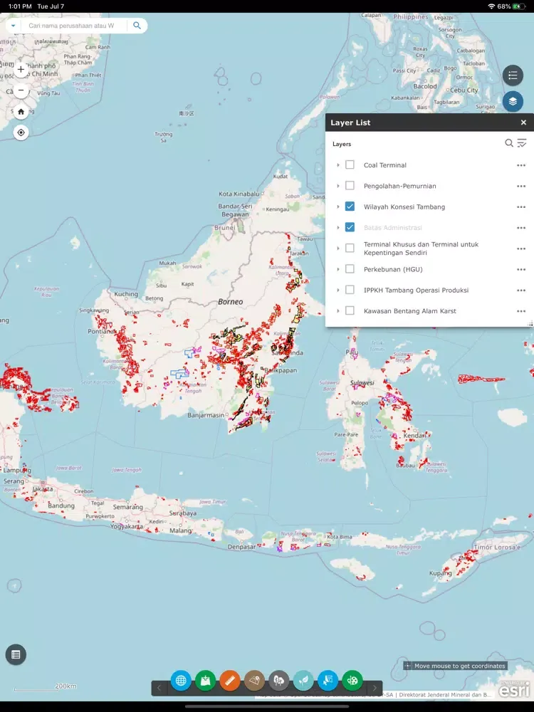 Minerba One Map Indonesia iPad  스크린샷