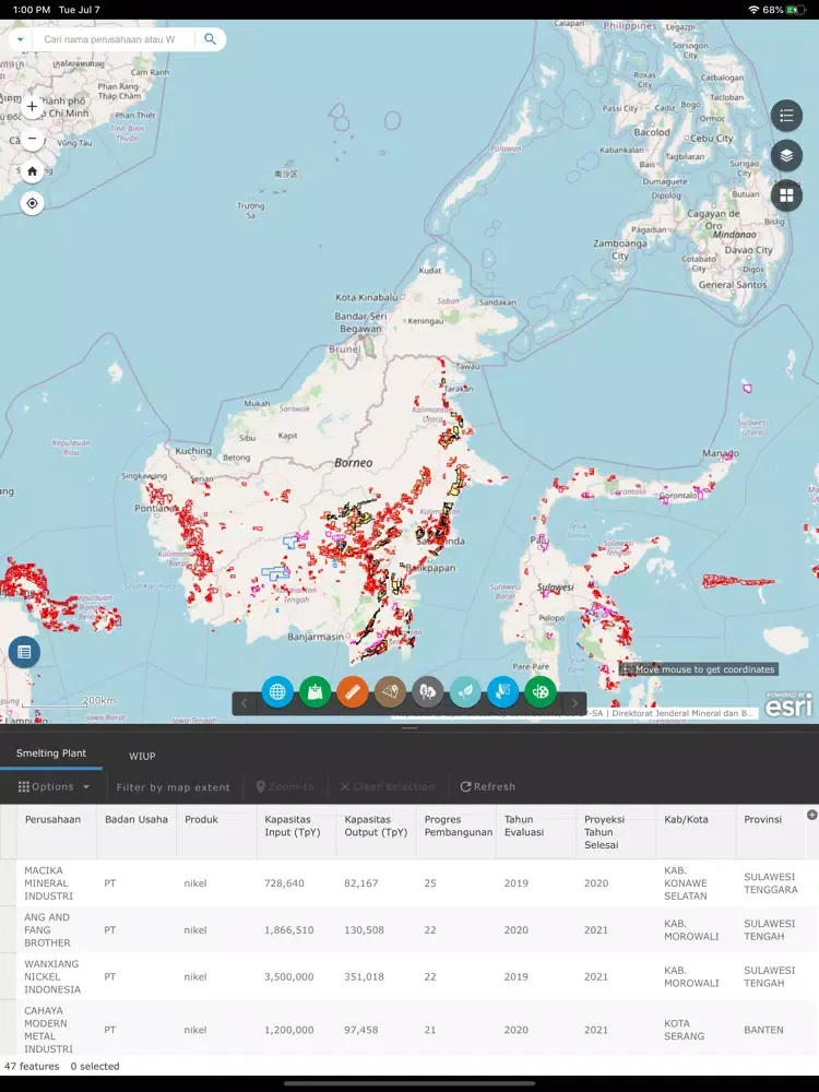 Minerba One Map Indonesia iPad  스크린샷