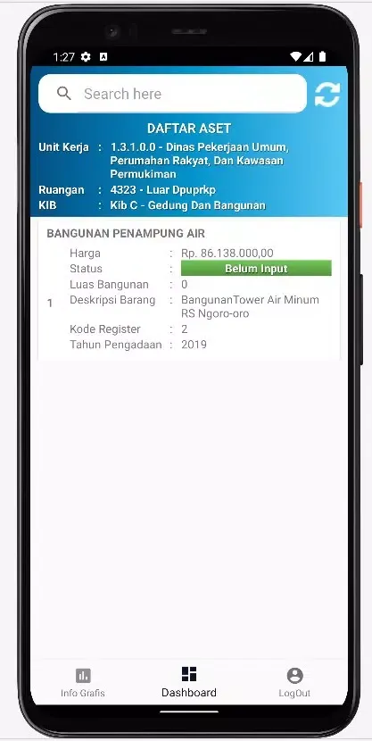 Tangkapan layar Sensus Aset Gunungkidul