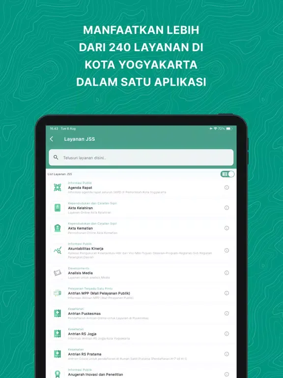 Jogja Smart Service iPad  Screenshots