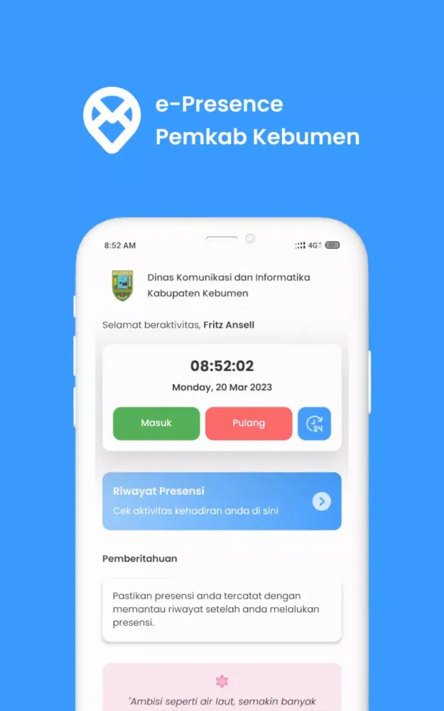 Capturas de tela do ePresence