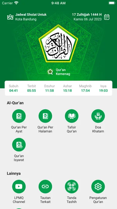 ภาพหน้าจอของ Quran Kemenag