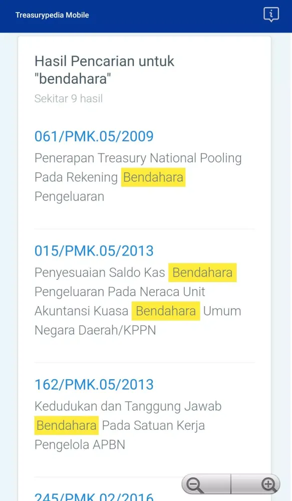 Treasurypedia Mobile 스크린샷