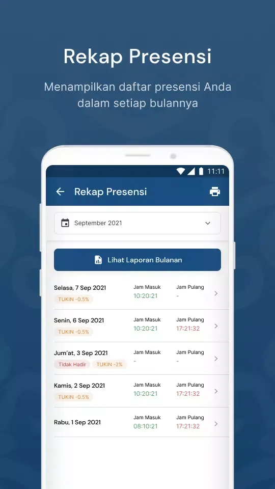 Ảnh chụp màn hình của e-Presensi Kemnaker