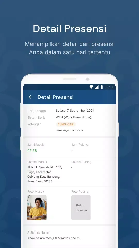 Ảnh chụp màn hình của e-Presensi Kemnaker
