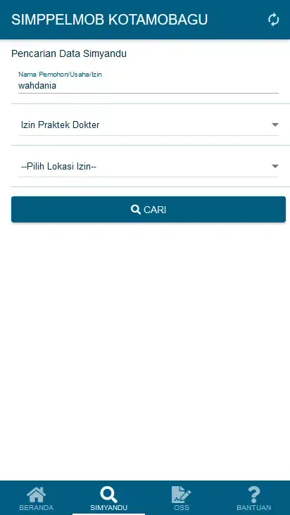 Simppelmob DPMPTSP Kotamobagu Screenshots