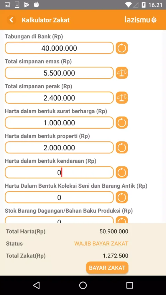 Screenshot di LazisMU