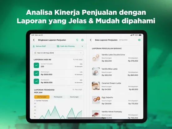 Kasir Pintar Dashboard iPad  স্ক্রিনশট