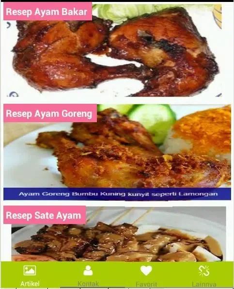 Zrzuty ekranu Aneka Resep Masakan Ayam