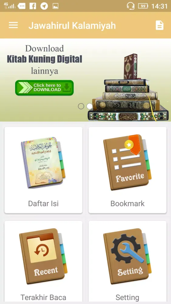 Ảnh chụp màn hình của Kitab Tauhid Jawahirul Kalamiy