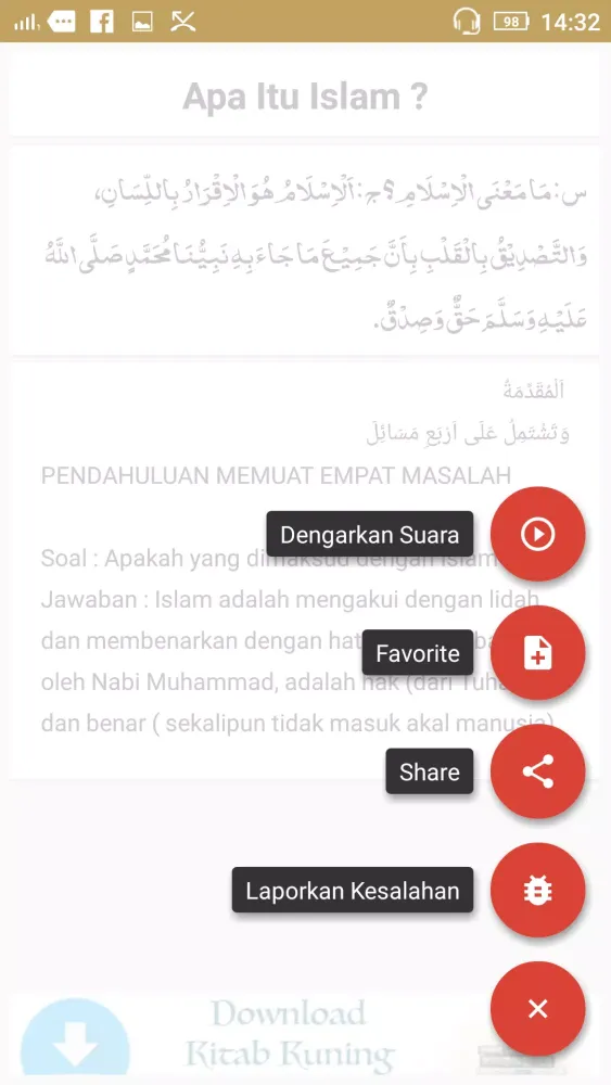 Ảnh chụp màn hình của Kitab Tauhid Jawahirul Kalamiy
