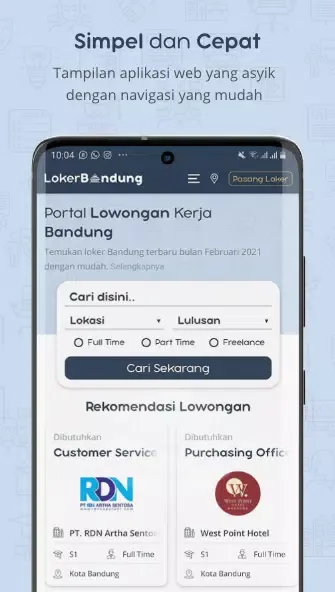 LOKER BANDUNG - Lowongan Kerja Ekran Görüntüleri