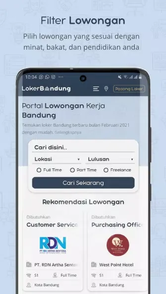 LOKER BANDUNG - Lowongan Kerja Ekran Görüntüleri