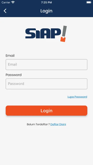 Tangkapan skrin SiAP Customer