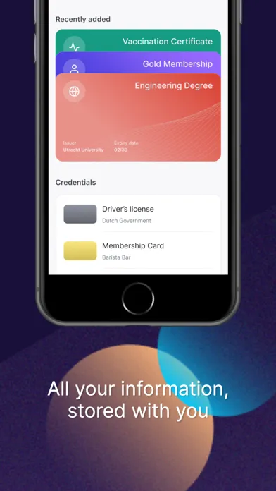 Captures d'écran de Paradym Wallet
