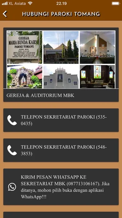 Capturas de tela do Gereja MBK