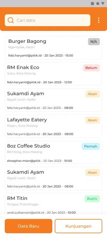 Pitik - Internal App Screenshots