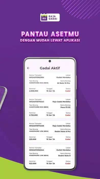 Tangkapan layar MyRG - Raja Gadai App