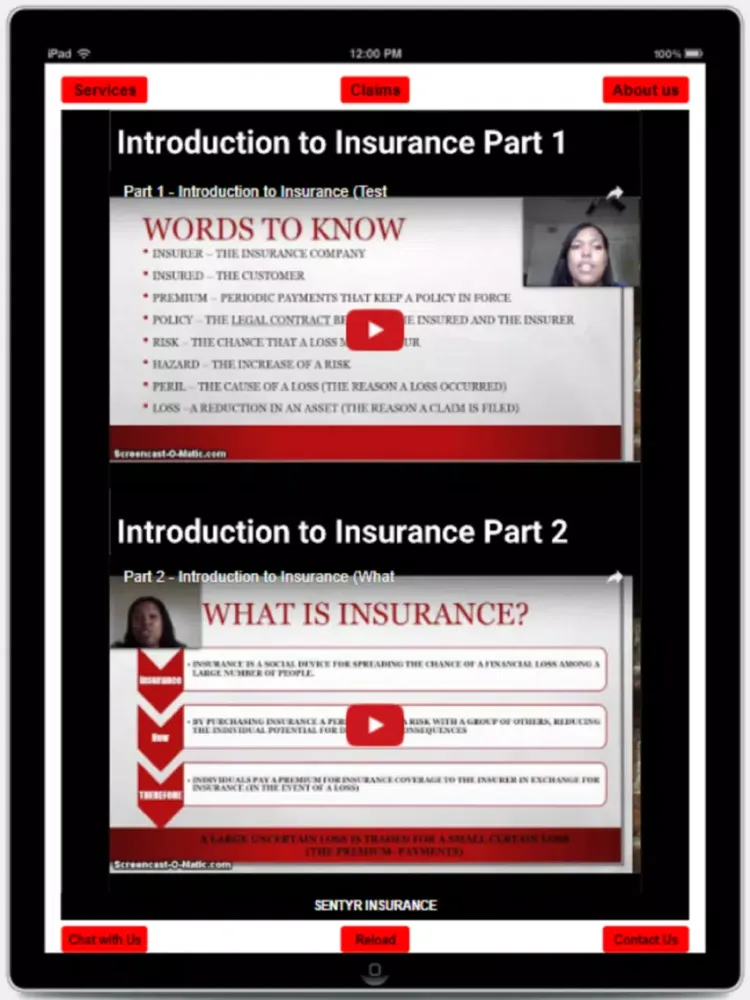 Скриншоты sentry insurance iPad 