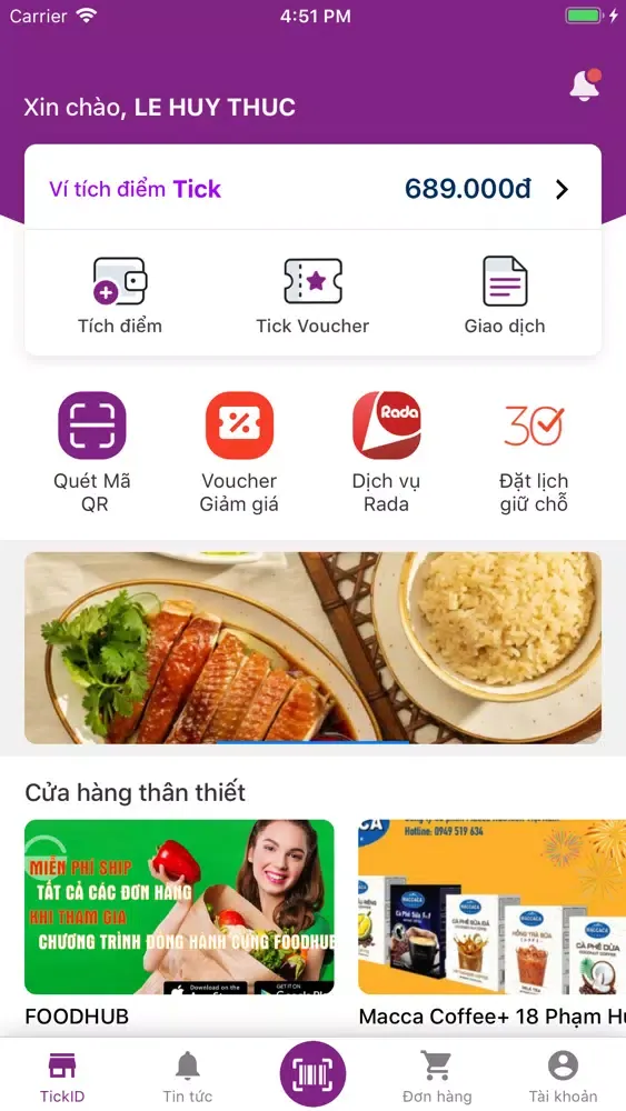 Capturas de tela do TickID - Cửa hàng thân thiết