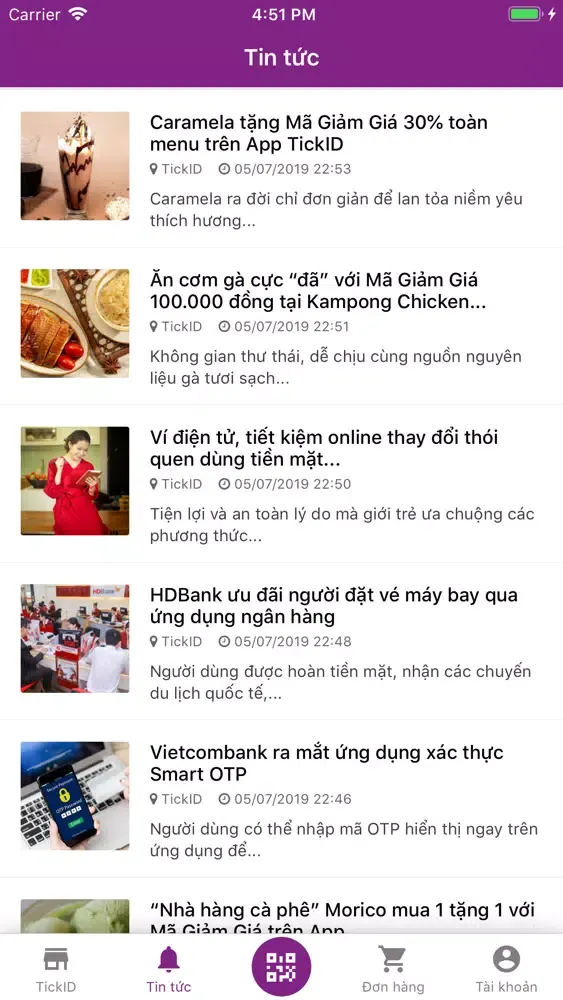 Capturas de tela do TickID - Cửa hàng thân thiết