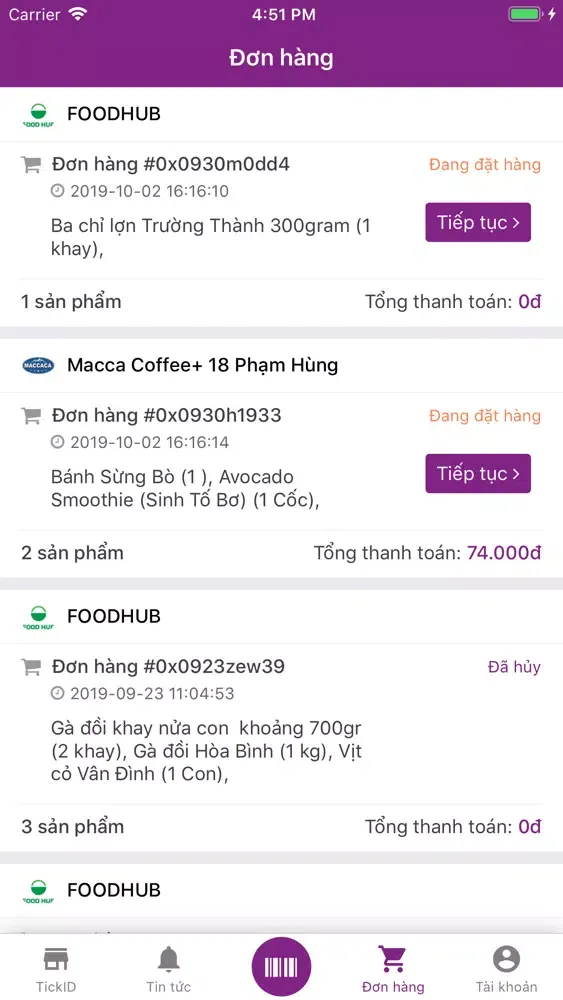 Capturas de tela do TickID - Cửa hàng thân thiết