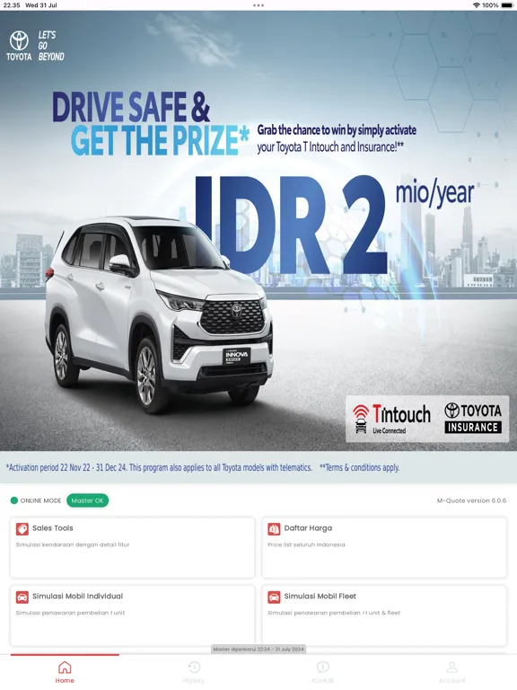 Screenshot di M-Quote Toyota iPad 