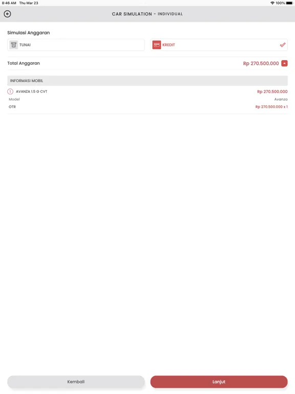 Screenshot di M-Quote Toyota iPad 