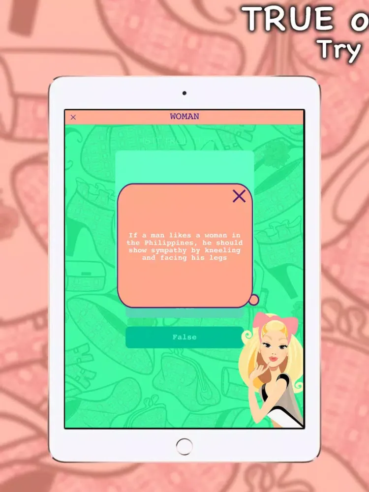 Screenshot di True or False: Only for Woman iPad 