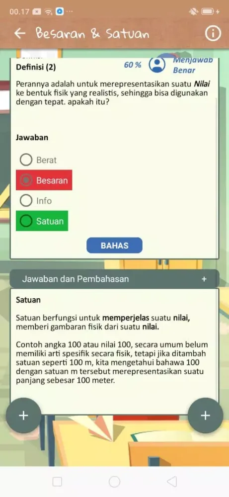 Capturas de tela do Belajar Fisika Mudah