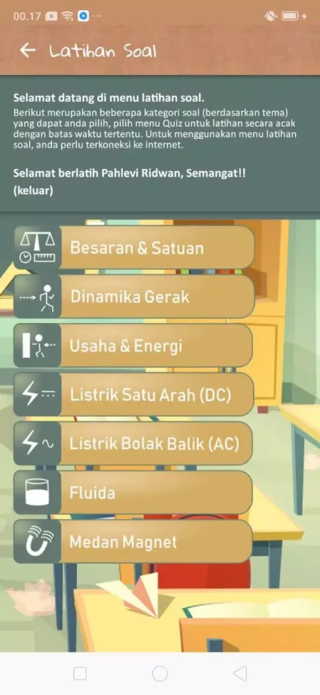 Capturas de tela do Belajar Fisika Mudah