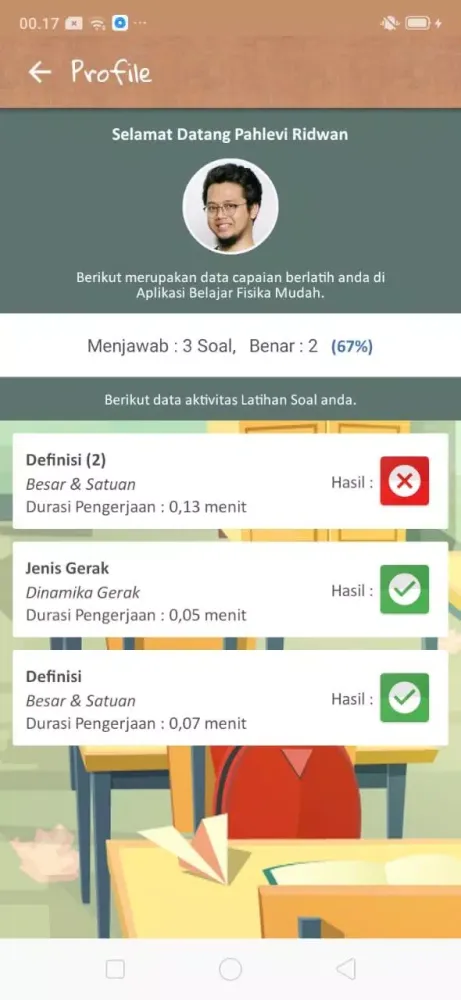 Capturas de tela do Belajar Fisika Mudah