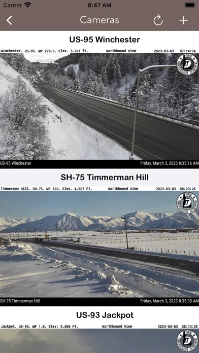Capturas de pantalla de Idaho 511 Road Conditions