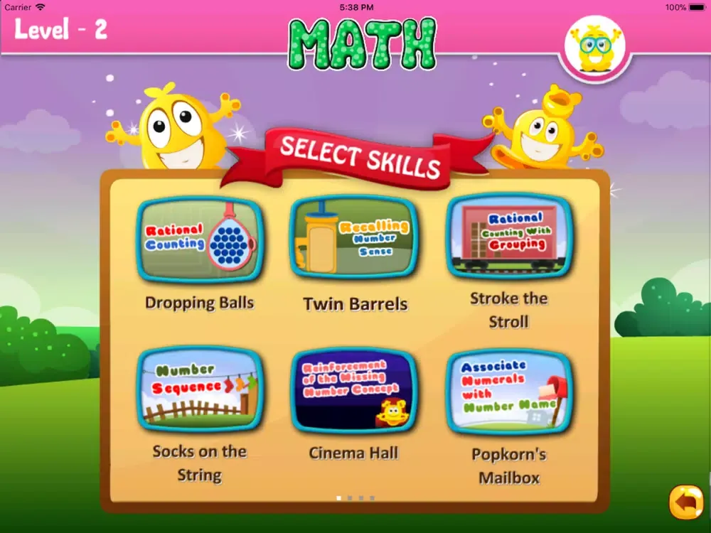 Tangkapan skrin PopkornKids : level -2 iPad 