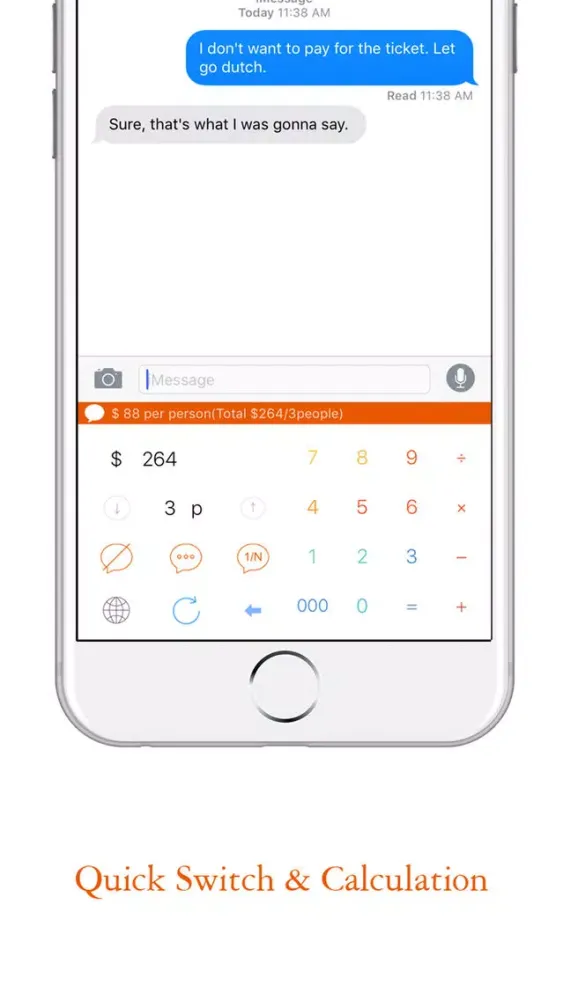 Go Dutch - Calculator in Chat, Today Calculator Screenshots