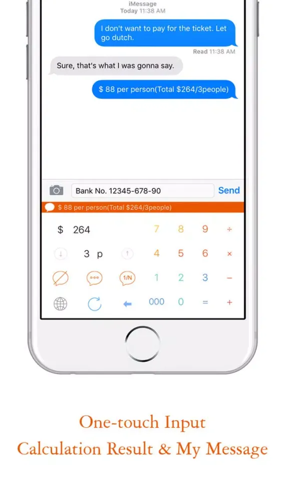Go Dutch - Calculator in Chat, Today Calculator Screenshots
