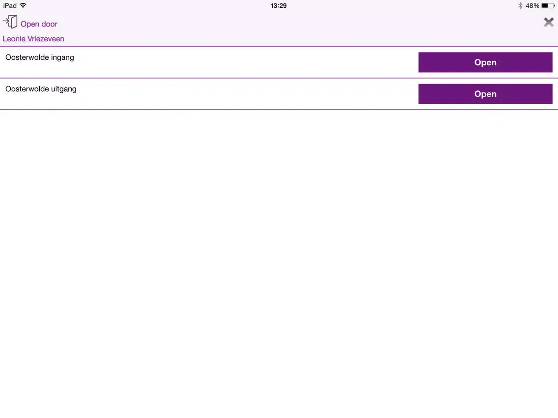 Tangkapan layar Emma (Entrance Manager) iPad 