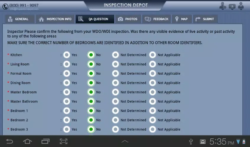 Captures d'écran de WDO Inspection