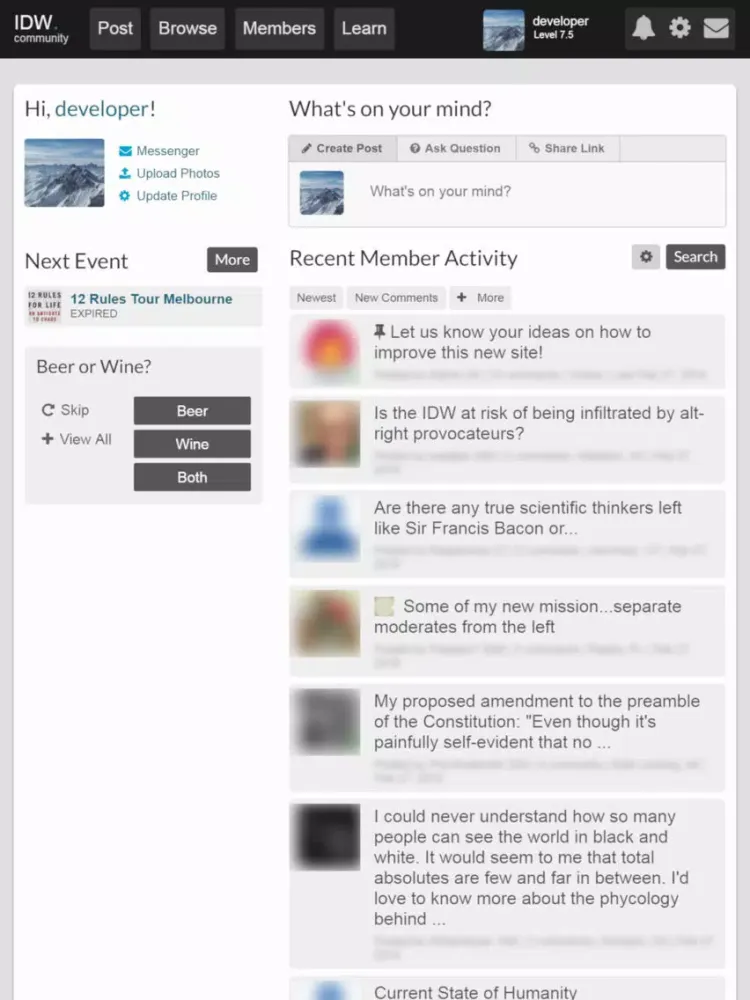 Скриншоты IDW.community iPad 