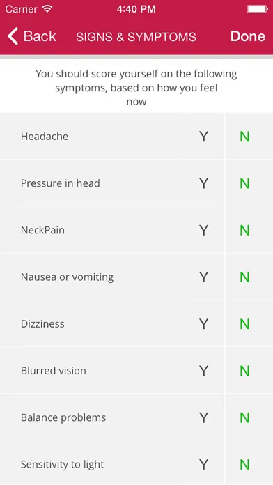 Ảnh chụp màn hình của Concussion Smart