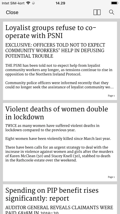 Belfast Telegraph Newsstand Screenshots
