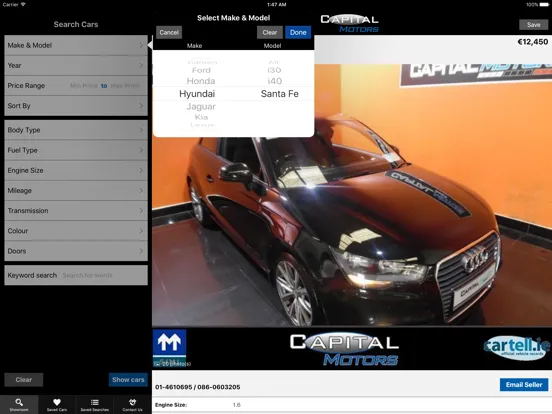 Capturas de tela do Capital Motors iPad 