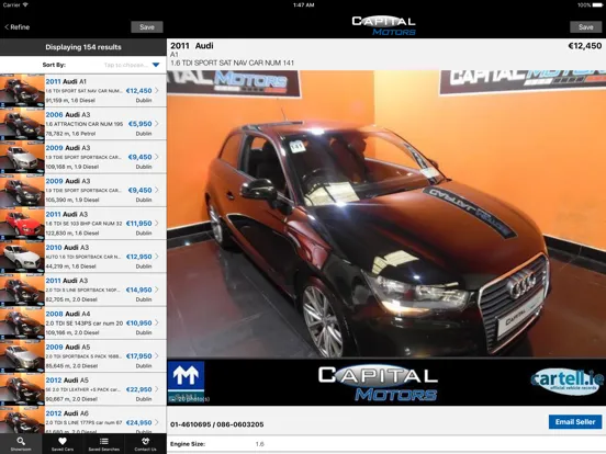 Capturas de tela do Capital Motors iPad 