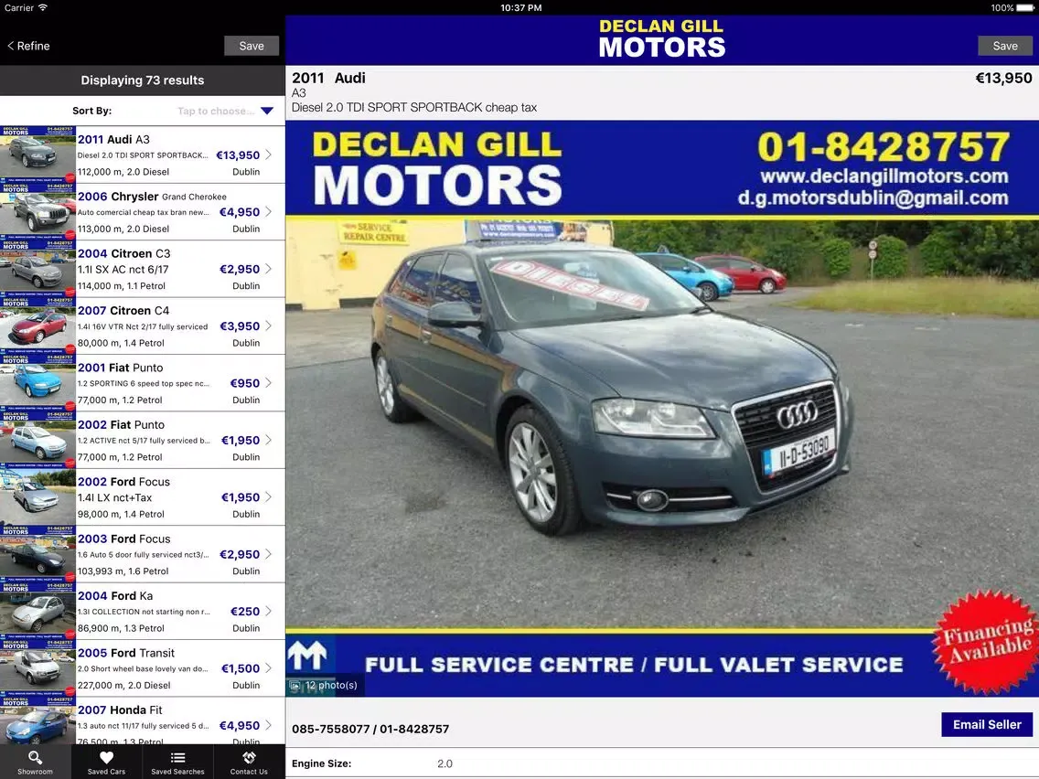 Declan Gill Motors iPad 應用截圖